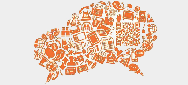 Two cloud with many icons.